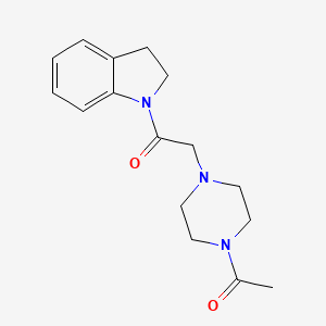 molecular formula C16H21N3O2 B7604129 2-(4-Acetylpiperazin-1-yl)-1-(2,3-dihydroindol-1-yl)ethanone 