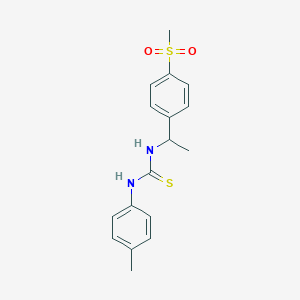 molecular formula C17H20N2O2S2 B7604191 1-(4-Methylphenyl)-3-[1-(4-methylsulfonylphenyl)ethyl]thiourea 