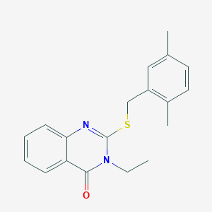 molecular formula C19H20N2OS B7604204 2-[(2,5-Dimethylphenyl)methylsulfanyl]-3-ethylquinazolin-4-one 