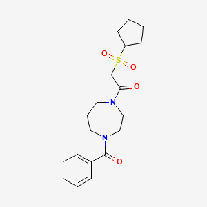 1-(4-Benzoyl-1,4-diazepan-1-yl)-2-cyclopentylsulfonylethanone