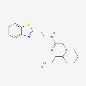 molecular formula C18H25N3O2S B7604224 N-[2-(1,3-benzothiazol-2-yl)ethyl]-2-[2-(2-hydroxyethyl)piperidin-1-yl]acetamide 