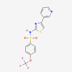 molecular formula C15H10F3N3O3S2 B7604236 N-(4-pyridin-3-yl-1,3-thiazol-2-yl)-4-(trifluoromethoxy)benzenesulfonamide 