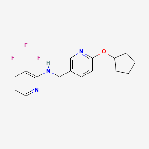 molecular formula C17H18F3N3O B7604241 N-[(6-cyclopentyloxypyridin-3-yl)methyl]-3-(trifluoromethyl)pyridin-2-amine 