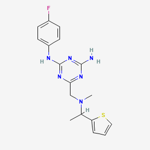 2-N-(4-fluorophenyl)-6-[[methyl(1-thiophen-2-ylethyl)amino]methyl]-1,3,5-triazine-2,4-diamine