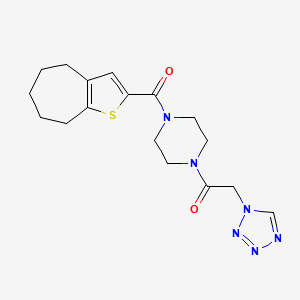 1-[4-(5,6,7,8-tetrahydro-4H-cyclohepta[b]thiophene-2-carbonyl)piperazin-1-yl]-2-(tetrazol-1-yl)ethanone