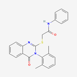 2-[3-(2,6-dimethylphenyl)-4-oxoquinazolin-2-yl]sulfanyl-N-phenylacetamide