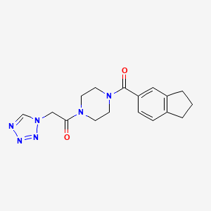 molecular formula C17H20N6O2 B7604376 1-[4-(2,3-dihydro-1H-indene-5-carbonyl)piperazin-1-yl]-2-(tetrazol-1-yl)ethanone 