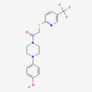 1-[4-(4-Hydroxyphenyl)piperazin-1-yl]-2-[5-(trifluoromethyl)pyridin-2-yl]sulfanylethanone