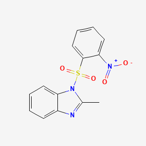 molecular formula C14H11N3O4S B7604389 2-methyl-1-(2-nitrobenzenesulfonyl)-1H-1,3-benzodiazole 