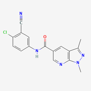 molecular formula C16H12ClN5O B7604422 N-(4-chloro-3-cyanophenyl)-1,3-dimethylpyrazolo[3,4-b]pyridine-5-carboxamide 