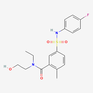 N-ethyl-5-[(4-fluorophenyl)sulfamoyl]-N-(2-hydroxyethyl)-2-methylbenzamide