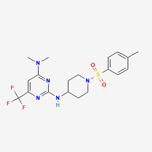 4-N,4-N-dimethyl-2-N-[1-(4-methylphenyl)sulfonylpiperidin-4-yl]-6-(trifluoromethyl)pyrimidine-2,4-diamine