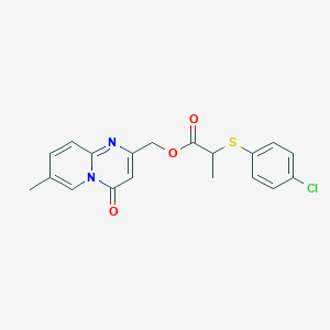 (7-Methyl-4-oxopyrido[1,2-a]pyrimidin-2-yl)methyl 2-(4-chlorophenyl)sulfanylpropanoate