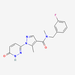 N-[(3-fluorophenyl)methyl]-N,5-dimethyl-1-(6-oxo-1H-pyridazin-3-yl)pyrazole-4-carboxamide