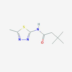 molecular formula C9H15N3OS B7604484 3,3-dimethyl-N-(5-methyl-1,3,4-thiadiazol-2-yl)butanamide 