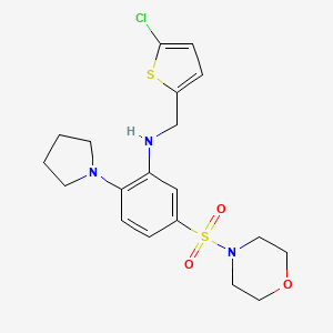 molecular formula C19H24ClN3O3S2 B7604518 N-[(5-chlorothiophen-2-yl)methyl]-5-morpholin-4-ylsulfonyl-2-pyrrolidin-1-ylaniline 