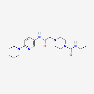 molecular formula C19H30N6O2 B7604528 N-ethyl-4-[2-oxo-2-[(6-piperidin-1-ylpyridin-3-yl)amino]ethyl]piperazine-1-carboxamide 