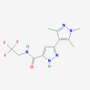 N-(2,2,2-trifluoroethyl)-3-(1,3,5-trimethylpyrazol-4-yl)-1H-pyrazole-5-carboxamide