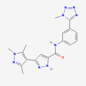 N-[3-(1-methyltetrazol-5-yl)phenyl]-3-(1,3,5-trimethylpyrazol-4-yl)-1H-pyrazole-5-carboxamide