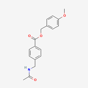 molecular formula C18H19NO4 B7604649 (4-Methoxyphenyl)methyl 4-(acetamidomethyl)benzoate 