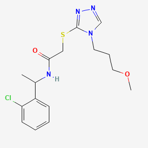 molecular formula C16H21ClN4O2S B7604669 N-[1-(2-chlorophenyl)ethyl]-2-[[4-(3-methoxypropyl)-1,2,4-triazol-3-yl]sulfanyl]acetamide 