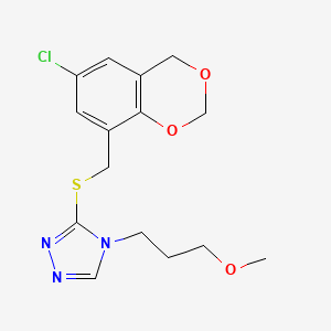 3-[(6-chloro-4H-1,3-benzodioxin-8-yl)methylsulfanyl]-4-(3-methoxypropyl)-1,2,4-triazole