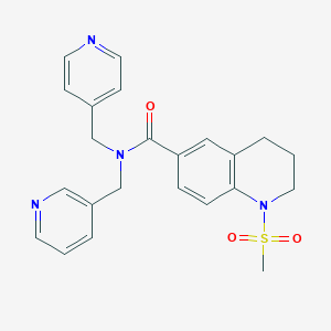 1-methylsulfonyl-N-(pyridin-3-ylmethyl)-N-(pyridin-4-ylmethyl)-3,4-dihydro-2H-quinoline-6-carboxamide