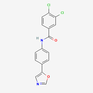 molecular formula C16H10Cl2N2O2 B7604718 3,4-dichloro-N-[4-(1,3-oxazol-5-yl)phenyl]benzamide 