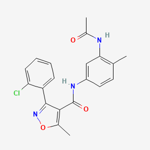 molecular formula C20H18ClN3O3 B7604724 N-(3-acetamido-4-methylphenyl)-3-(2-chlorophenyl)-5-methyl-1,2-oxazole-4-carboxamide 