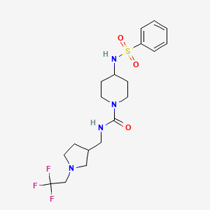 4-(benzenesulfonamido)-N-[[1-(2,2,2-trifluoroethyl)pyrrolidin-3-yl]methyl]piperidine-1-carboxamide