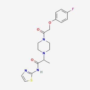 2-[4-[2-(4-fluorophenoxy)acetyl]piperazin-1-yl]-N-(1,3-thiazol-2-yl)propanamide