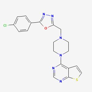 2-(4-Chlorophenyl)-5-[(4-thieno[2,3-d]pyrimidin-4-ylpiperazin-1-yl)methyl]-1,3,4-oxadiazole