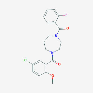 [4-(5-Chloro-2-methoxybenzoyl)-1,4-diazepan-1-yl]-(2-fluorophenyl)methanone