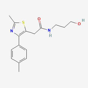 N-(3-hydroxypropyl)-2-[2-methyl-4-(4-methylphenyl)-1,3-thiazol-5-yl]acetamide