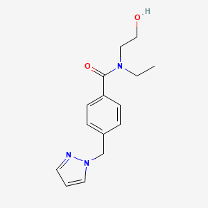 N-ethyl-N-(2-hydroxyethyl)-4-(pyrazol-1-ylmethyl)benzamide