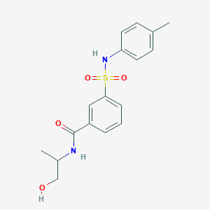 molecular formula C17H20N2O4S B7604896 N-(1-hydroxypropan-2-yl)-3-[(4-methylphenyl)sulfamoyl]benzamide 