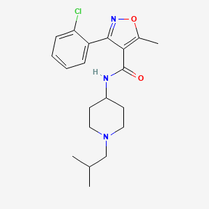 3-(2-chlorophenyl)-5-methyl-N-[1-(2-methylpropyl)piperidin-4-yl]-1,2-oxazole-4-carboxamide