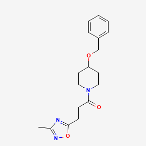 3-(3-Methyl-1,2,4-oxadiazol-5-yl)-1-(4-phenylmethoxypiperidin-1-yl)propan-1-one