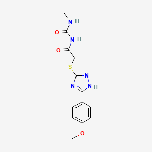 2-[[5-(4-methoxyphenyl)-1H-1,2,4-triazol-3-yl]sulfanyl]-N-(methylcarbamoyl)acetamide