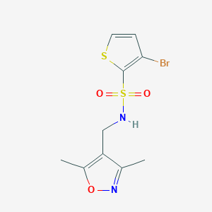 molecular formula C10H11BrN2O3S2 B7605059 3-bromo-N-[(3,5-dimethyl-1,2-oxazol-4-yl)methyl]thiophene-2-sulfonamide 