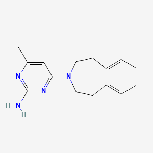 molecular formula C15H18N4 B7605089 4-Methyl-6-(1,2,4,5-tetrahydro-3-benzazepin-3-yl)pyrimidin-2-amine 