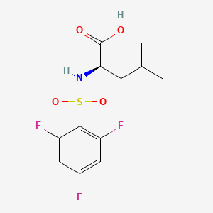 molecular formula C12H14F3NO4S B7605167 (2R)-4-methyl-2-[(2,4,6-trifluorophenyl)sulfonylamino]pentanoic acid 