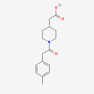 molecular formula C16H21NO3 B7605170 2-[1-[2-(4-Methylphenyl)acetyl]piperidin-4-yl]acetic acid 