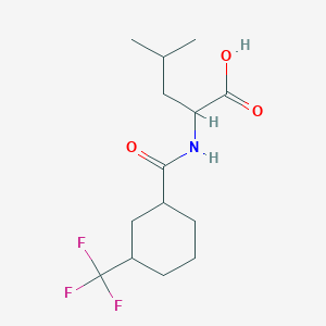 molecular formula C14H22F3NO3 B7605251 4-Methyl-2-[[3-(trifluoromethyl)cyclohexanecarbonyl]amino]pentanoic acid 