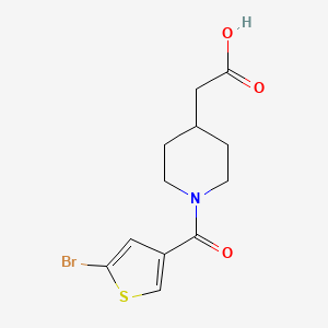 molecular formula C12H14BrNO3S B7605291 2-[1-(5-Bromothiophene-3-carbonyl)piperidin-4-yl]acetic acid 