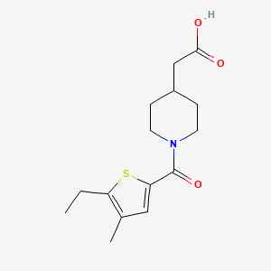 molecular formula C15H21NO3S B7605305 2-[1-(5-Ethyl-4-methylthiophene-2-carbonyl)piperidin-4-yl]acetic acid 