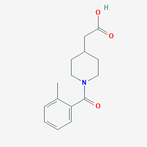 molecular formula C15H19NO3 B7605308 2-[1-(2-Methylbenzoyl)piperidin-4-yl]acetic acid 