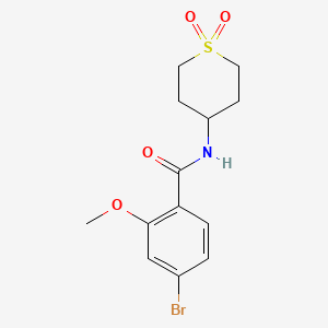 molecular formula C13H16BrNO4S B7605337 4-bromo-N-(1,1-dioxothian-4-yl)-2-methoxybenzamide 