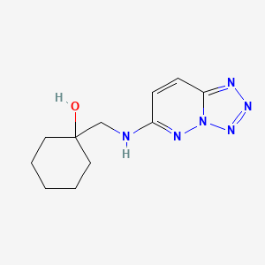 molecular formula C11H16N6O B7605393 1-[(Tetrazolo[1,5-b]pyridazin-6-ylamino)methyl]cyclohexan-1-ol 