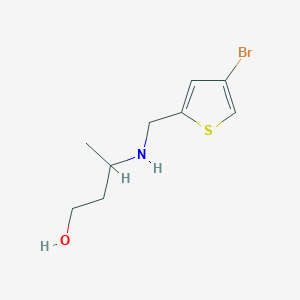 molecular formula C9H14BrNOS B7605399 3-[(4-Bromothiophen-2-yl)methylamino]butan-1-ol 